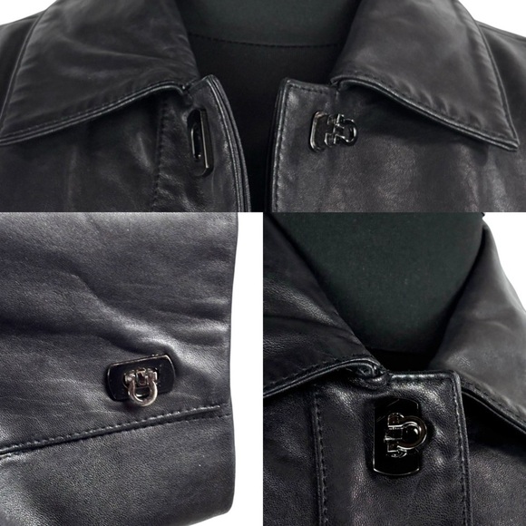 ANNE KLEIN Y2K 90S BLACK LAMBSKIN LEATHER CLASSIC CASUAL RELAXED FIT JACKET - Picture 12 of 14